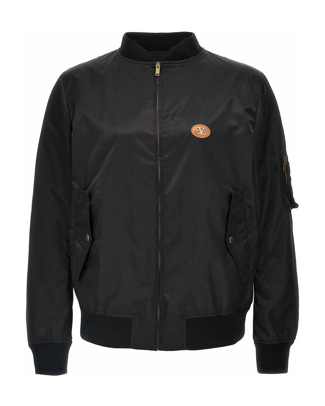 Valentino Garavani Black Logo Bomber Jacket for men
