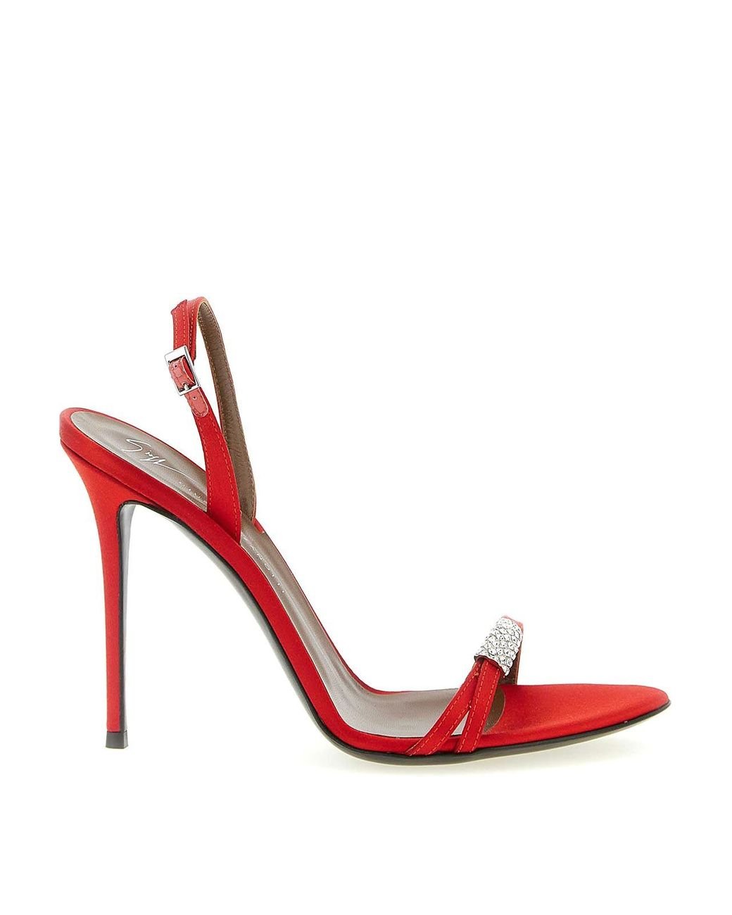 Giuseppe Zanotti Red Lena Crystal Sandals