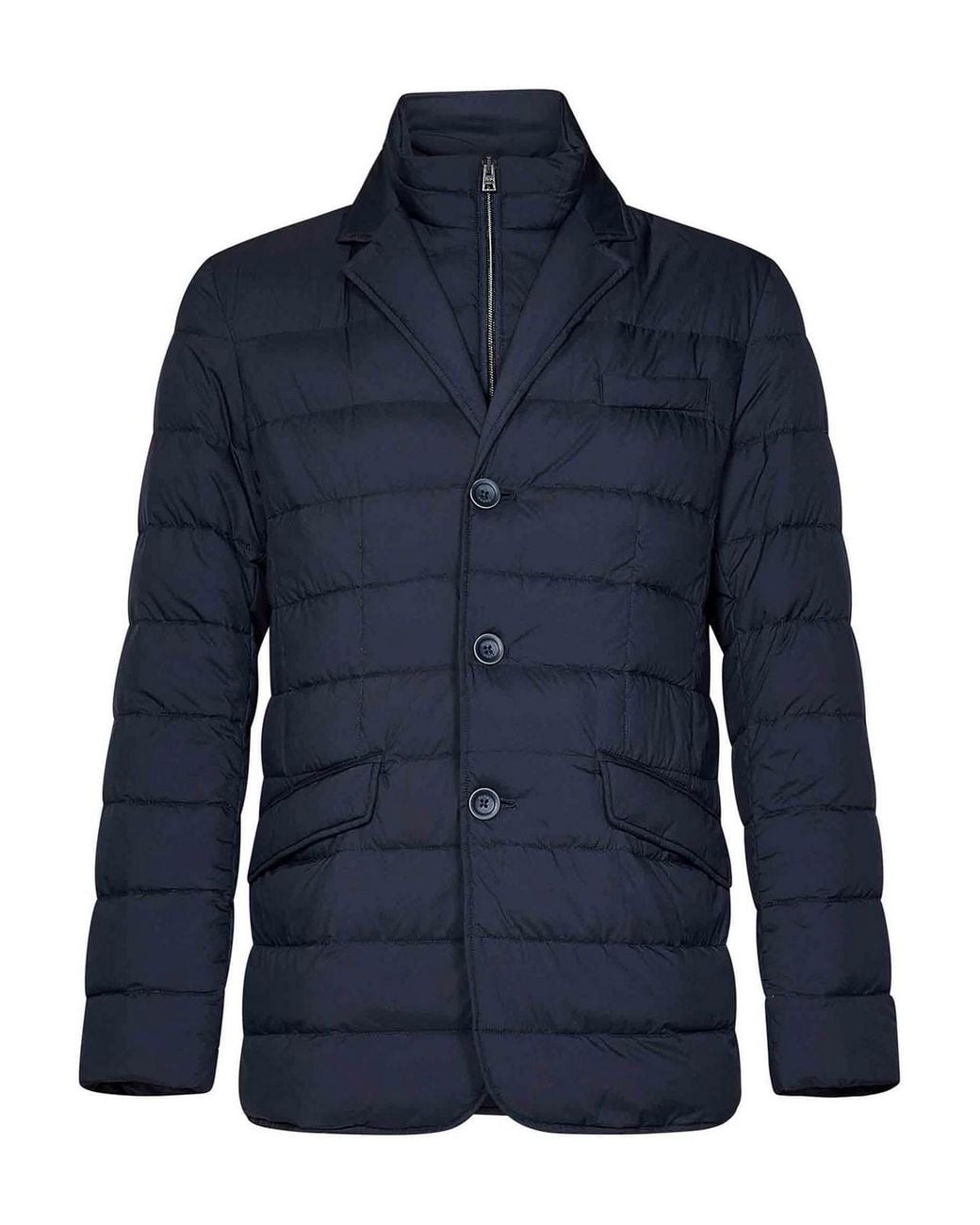 Herno Blue La Giacca Quilted Nylon Down Jacket for men