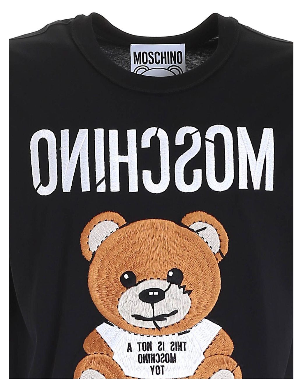 Moschino Black Embroidery T-Shirt for men
