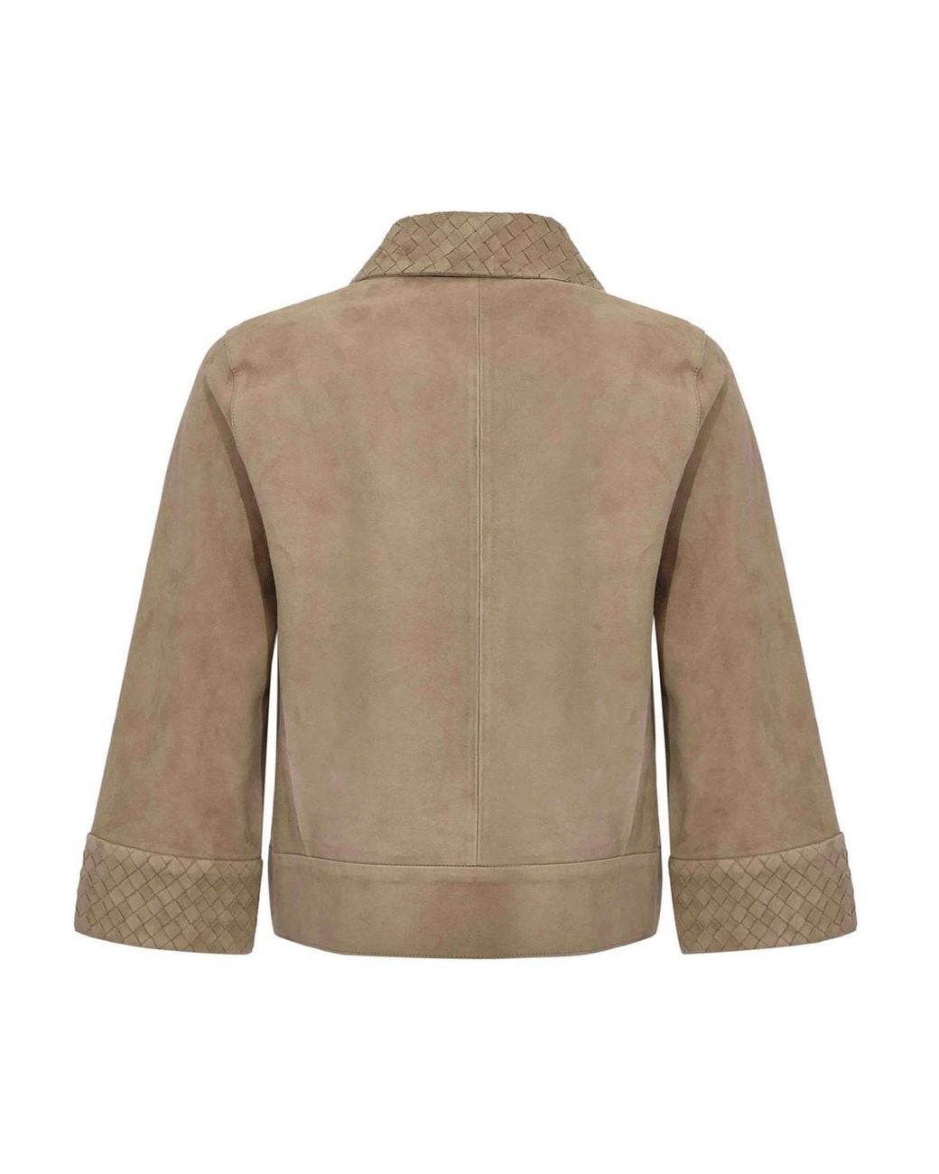 Leather Authority Brown Karis Weaved Suede Jacket Vanilla