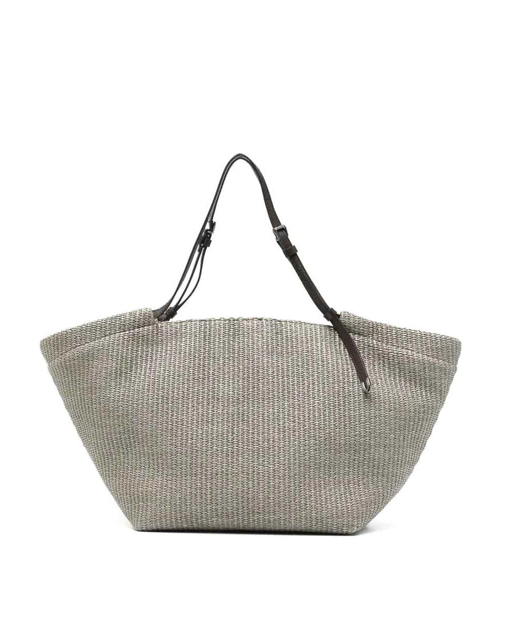 Brunello Cucinelli Gray Shoulder Bag Intreccio
