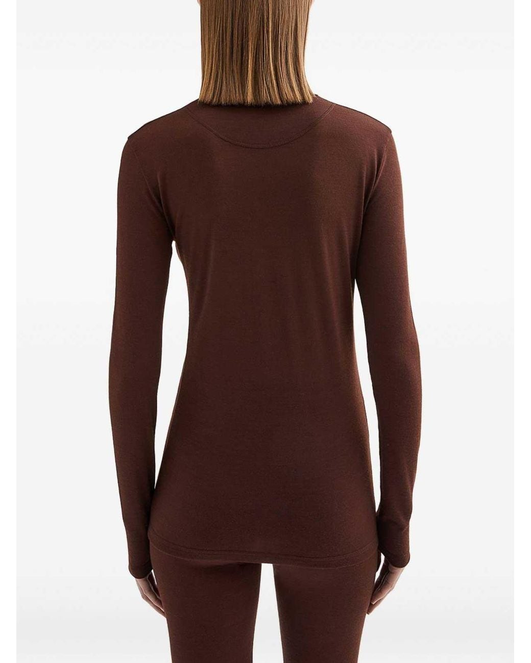 Jil Sander Brown Long Sleeve Tops