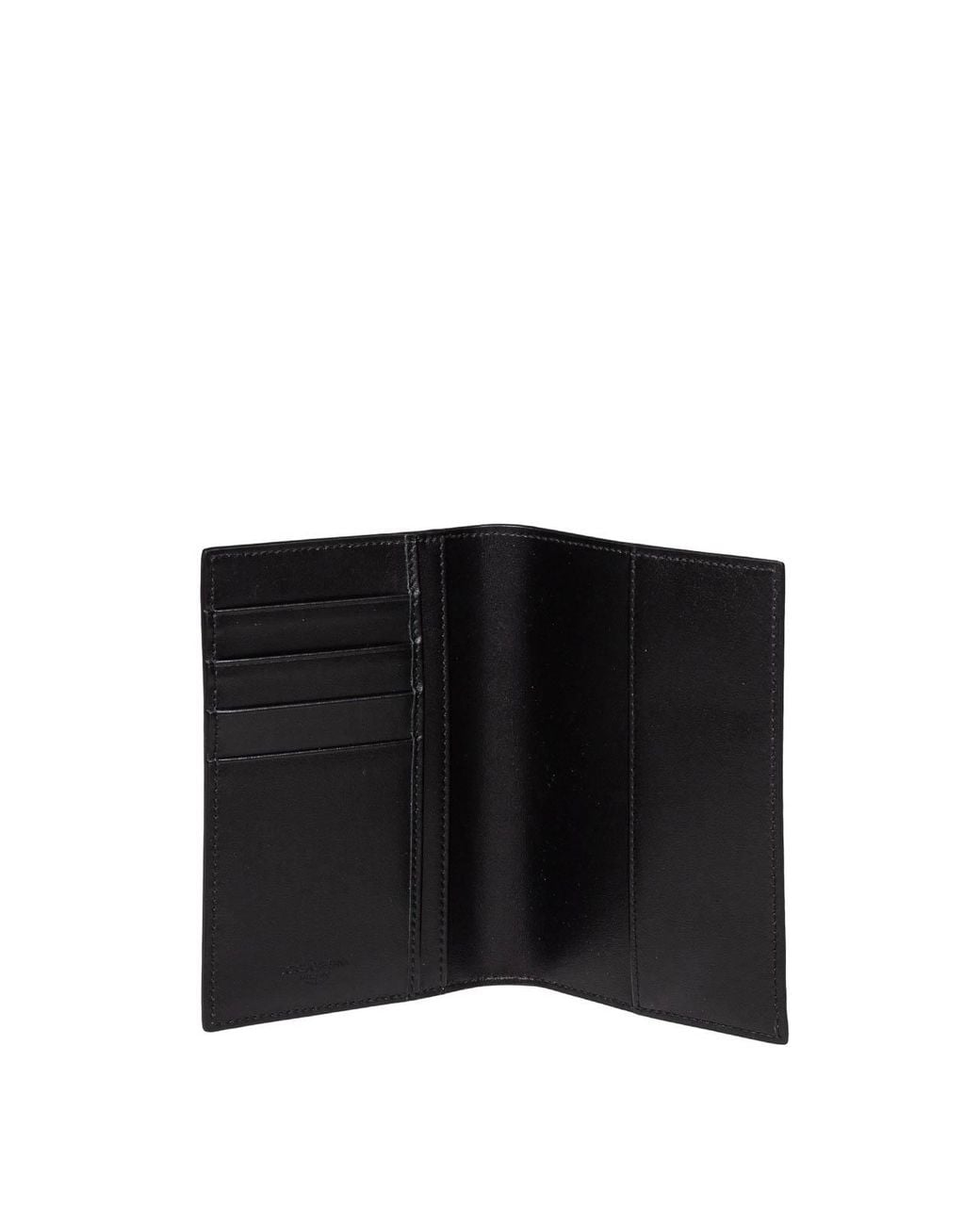 Dolce & Gabbana Black Leather Passport Holder for men