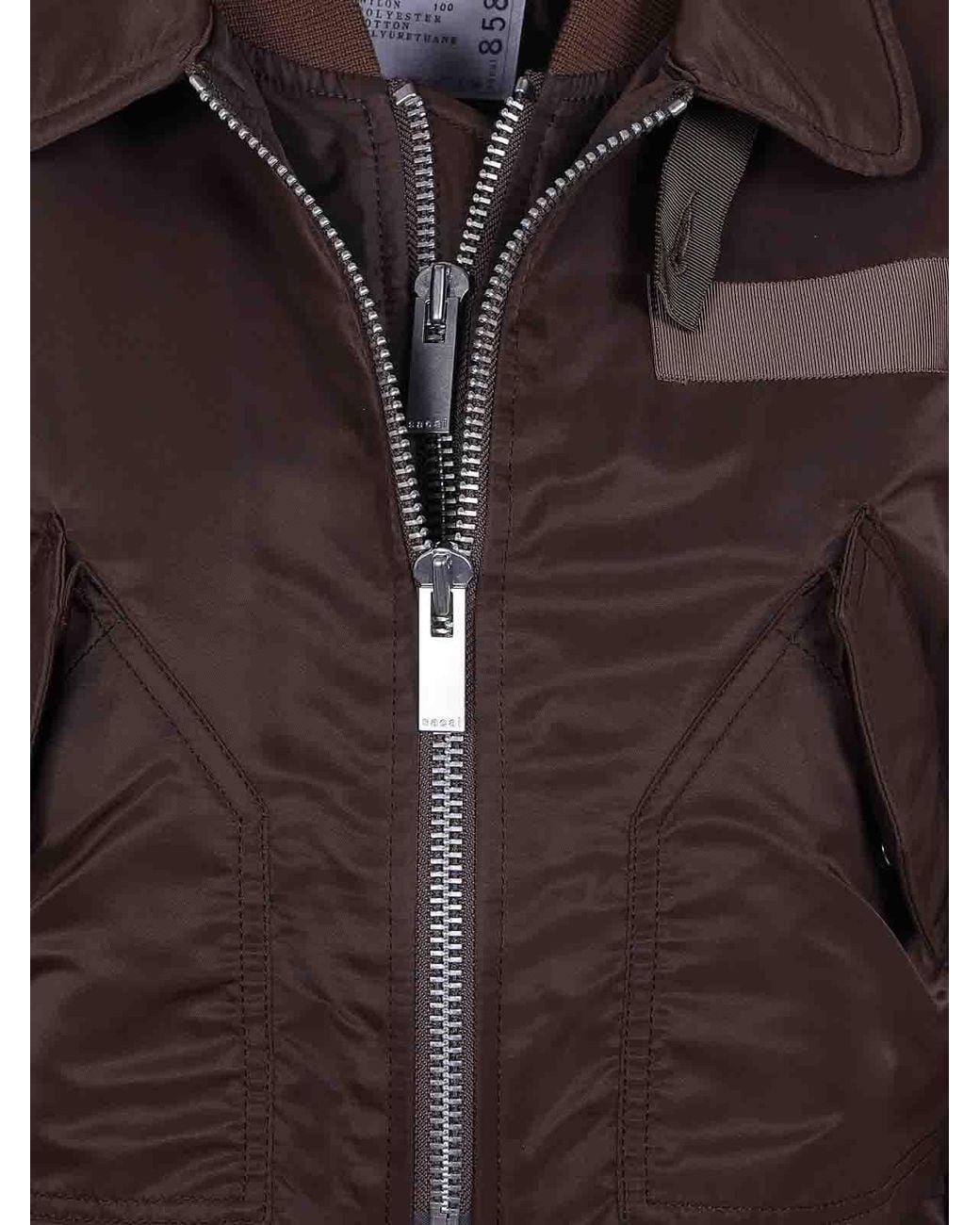 Sacai Brown Nylon Twill Blouson