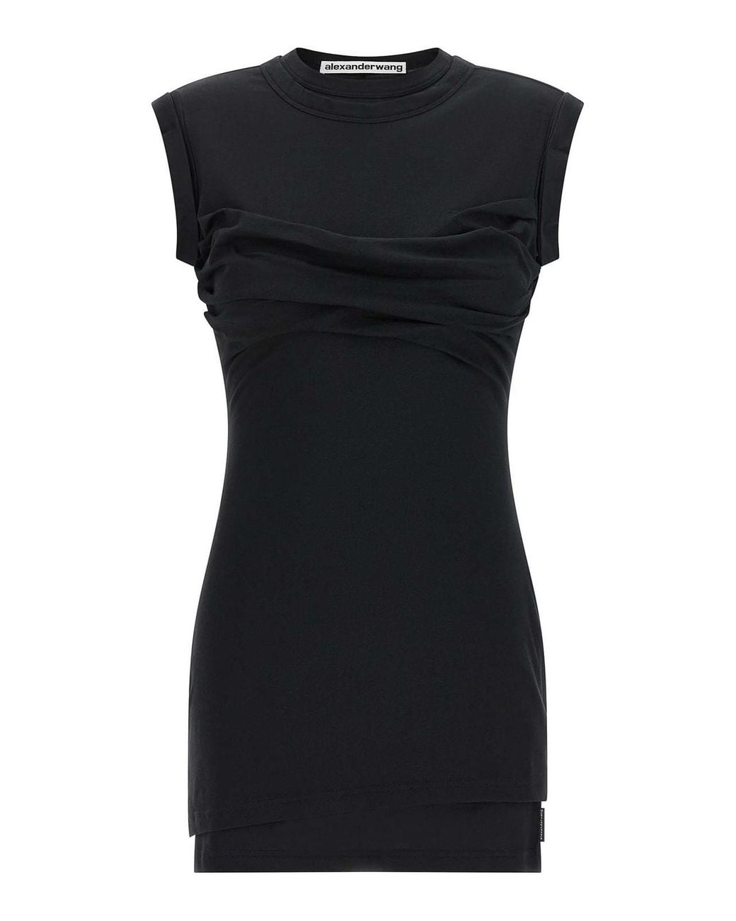Alexander Wang Black Twisted Bust Layered' Dress