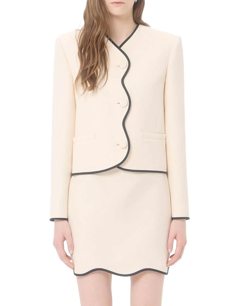 Valentino Garavani White Wool And Silk Crepe Jacket