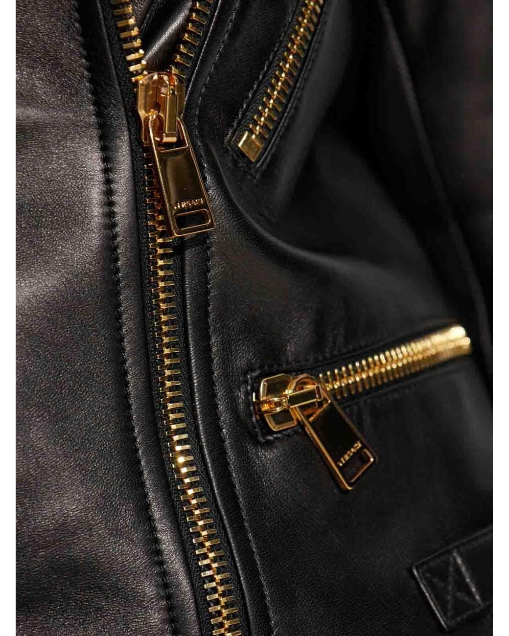 Versace Black Quilted Leather Jacket