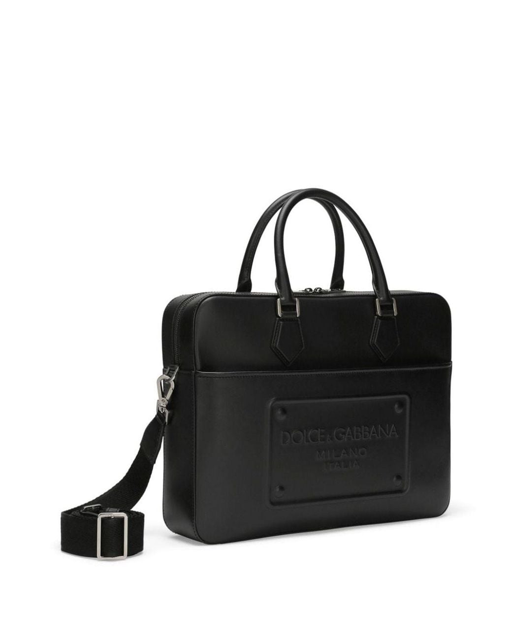 Dolce & Gabbana Black Leather Briefcase for men