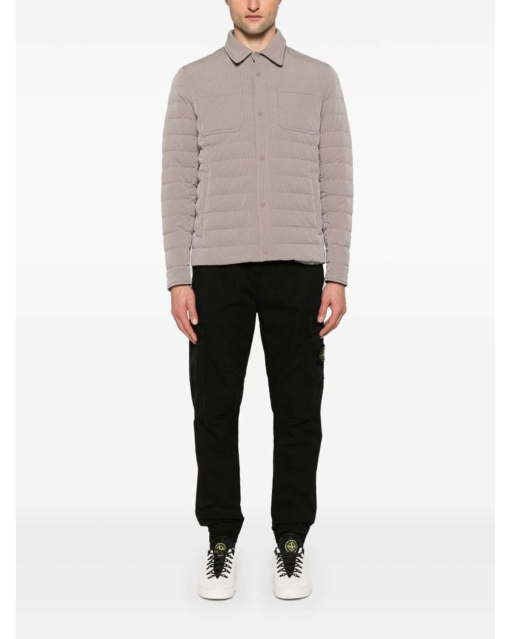 Herno Gray 'Seercrease' Padded Overshirt for men