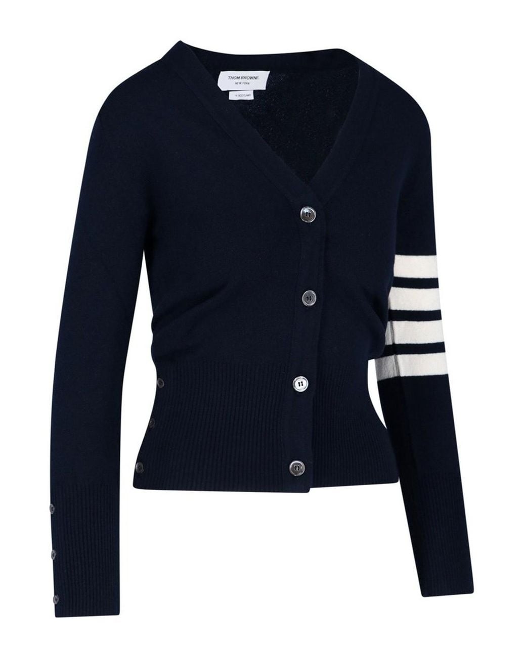 Thom Browne Blue 4-Bar Cashmere Cardigan