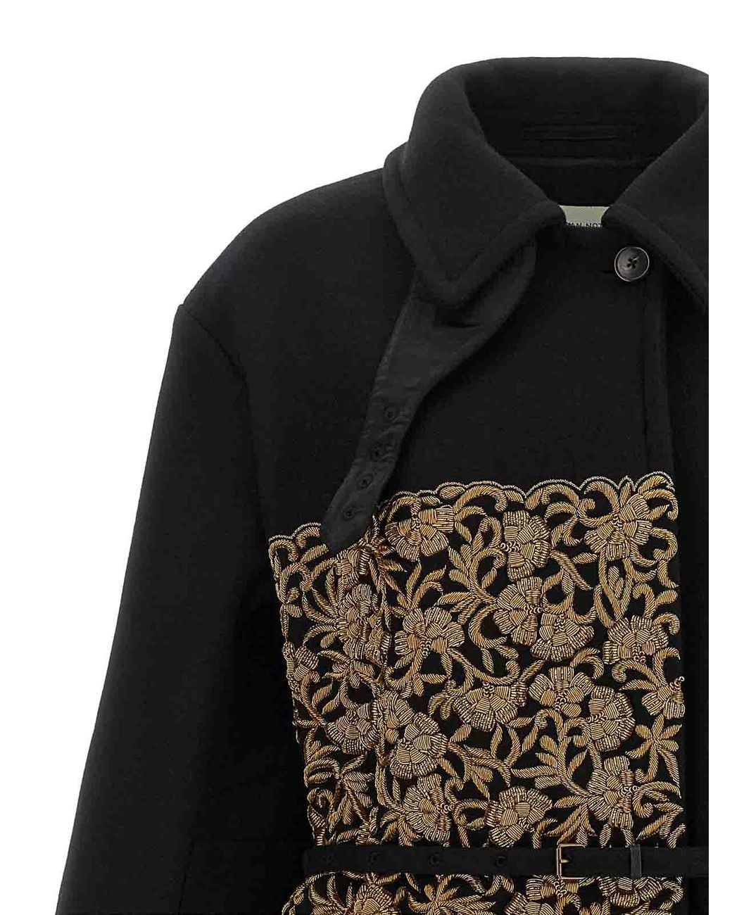 Dries Van Noten Black Rain Coat