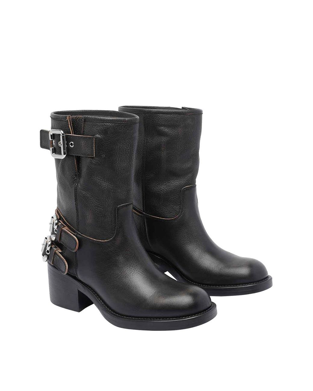 Chloé Black Dakota Buckle-Detail Boots