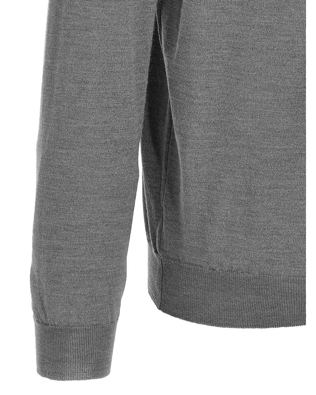 Zanone Gray Virgin Wool Polo Shirt for men