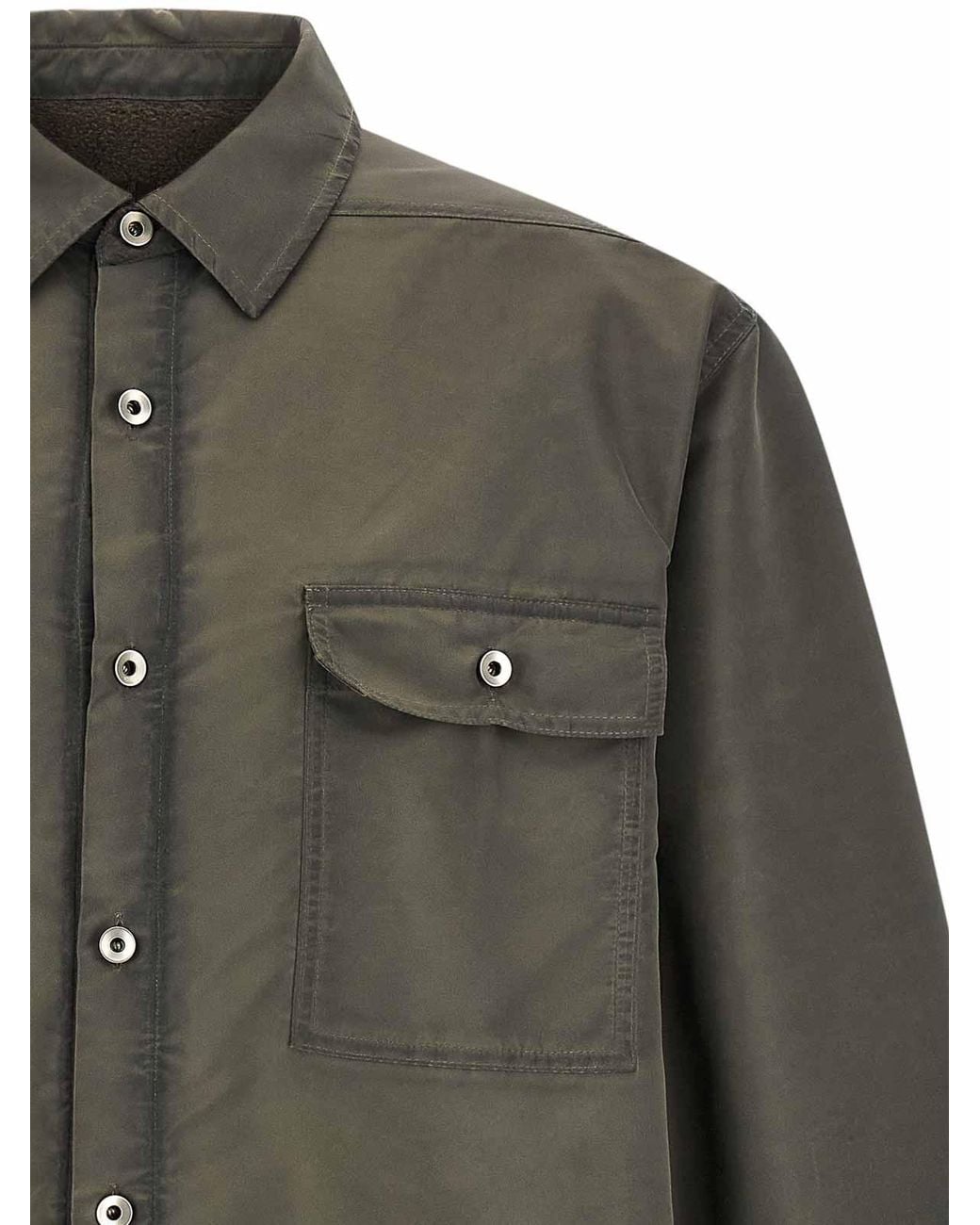 Rick Owens Green Jumbo Outershirt Technical Jacket for men