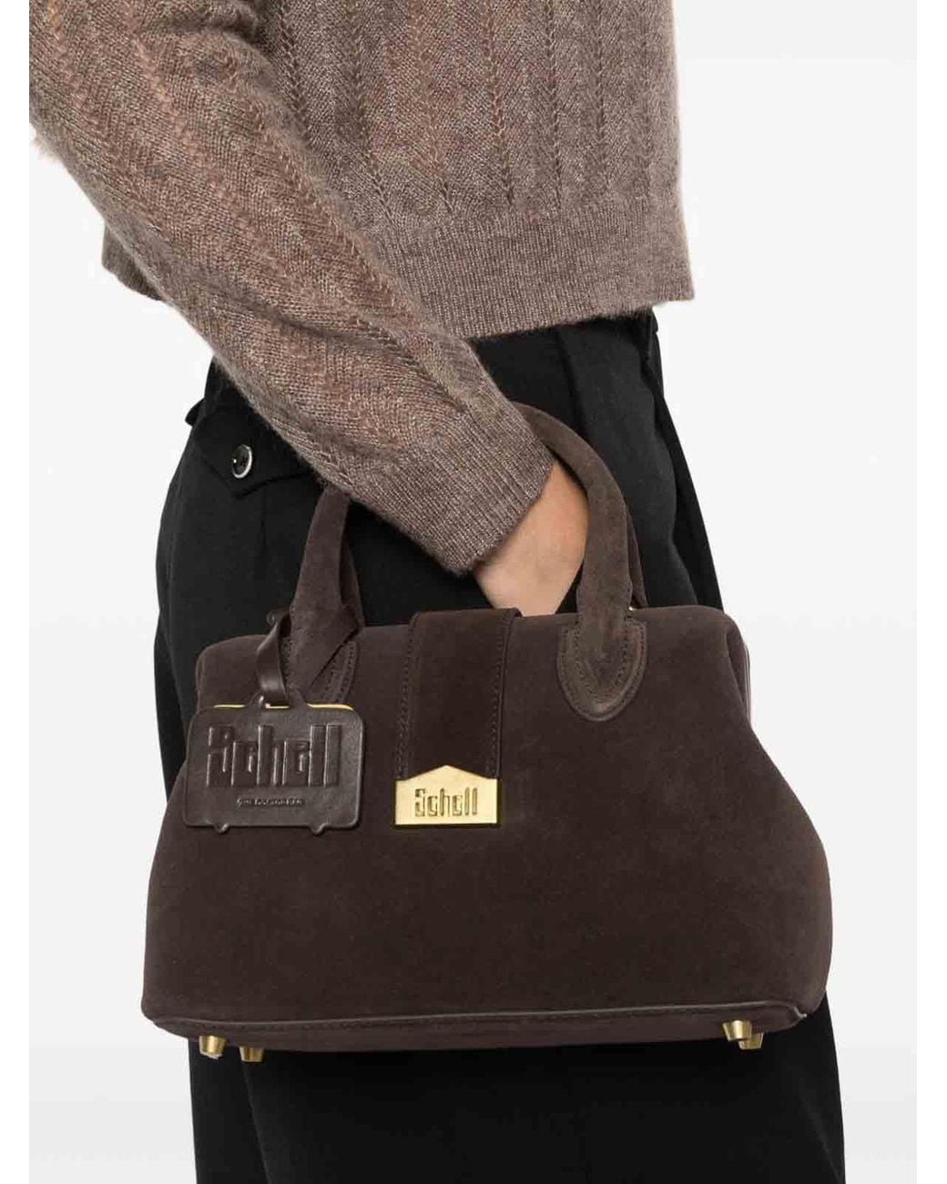 Schell Black Dark Bag With Handles And Strap
