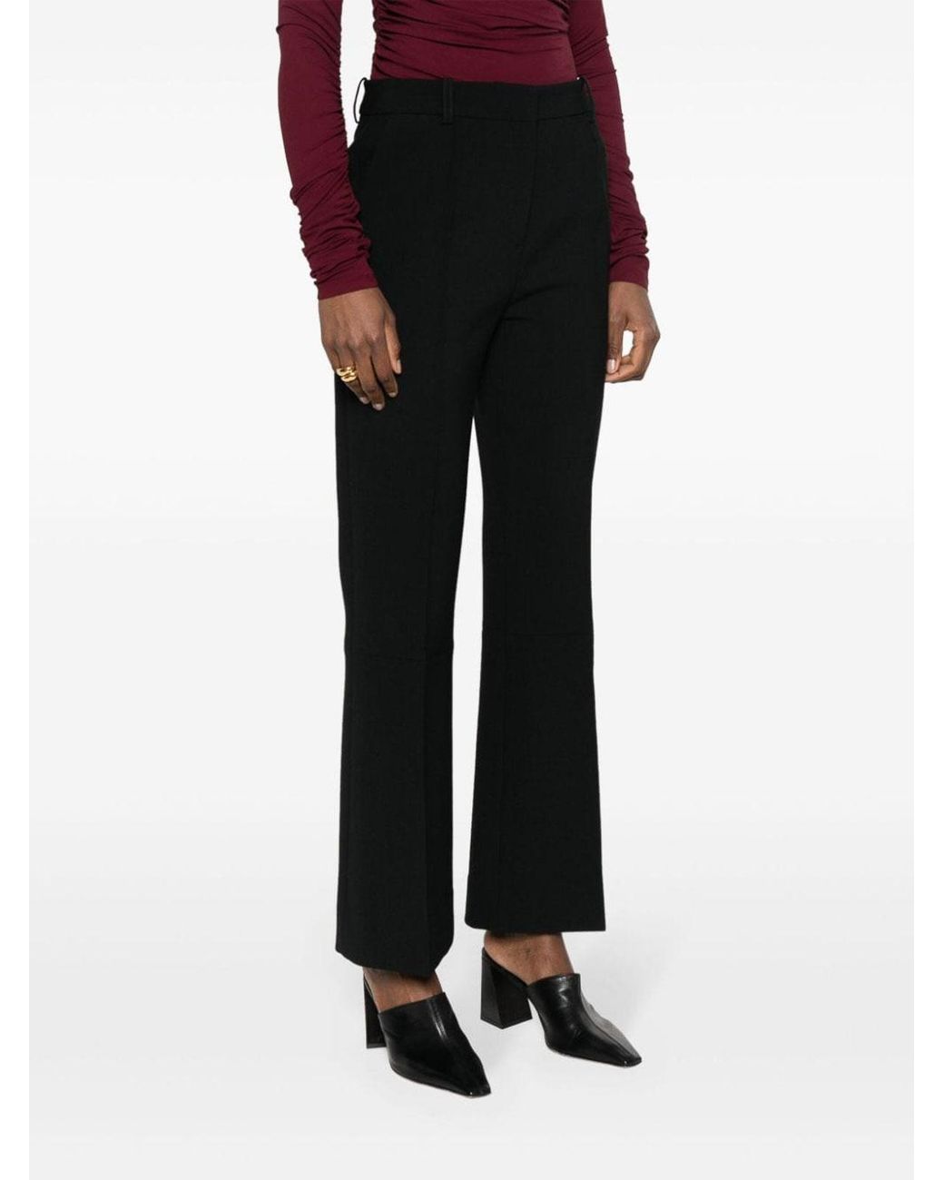 Victoria Beckham Black Flared Trousers