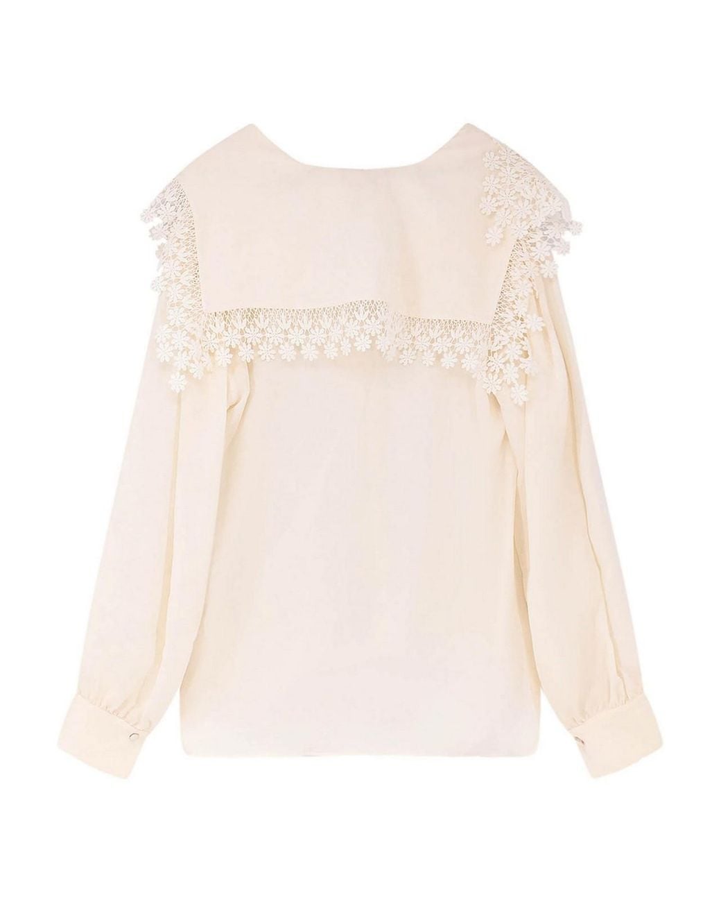 Chloé Natural Maxi-collar White Blouse