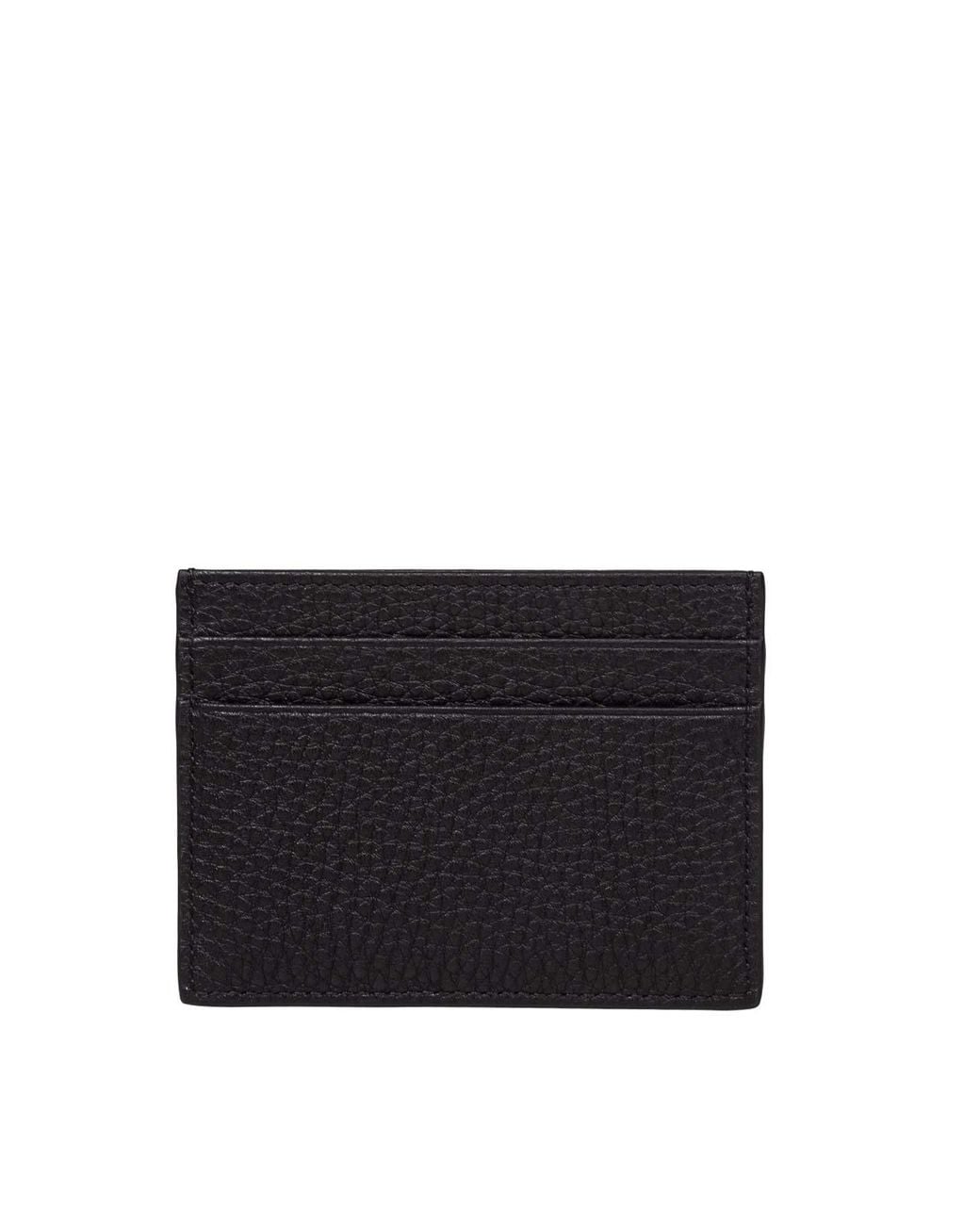 Dolce & Gabbana Black Leather Card Holder for men