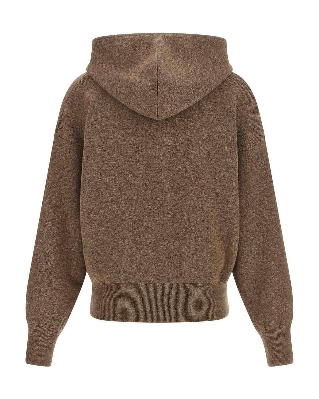 Agnona Brown Zipped Hooded Sweater