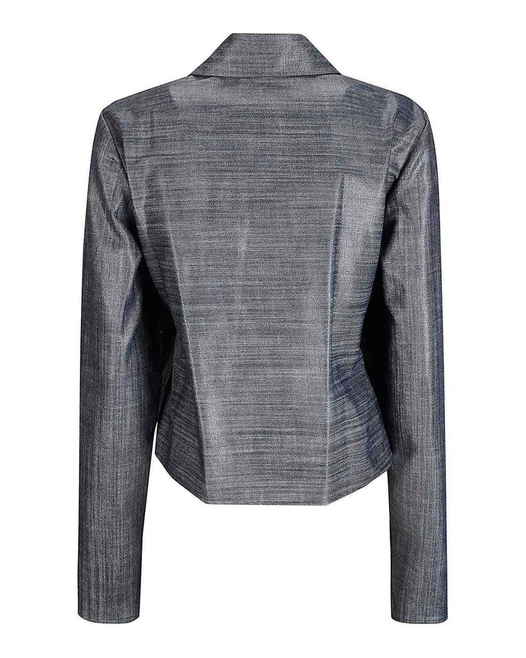 Maria Calderara Gray Short Medium Dark Denim Jacket