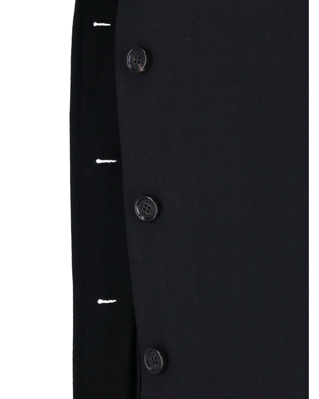 Jil Sander Black Single-Breasted Virgin Wool Coat