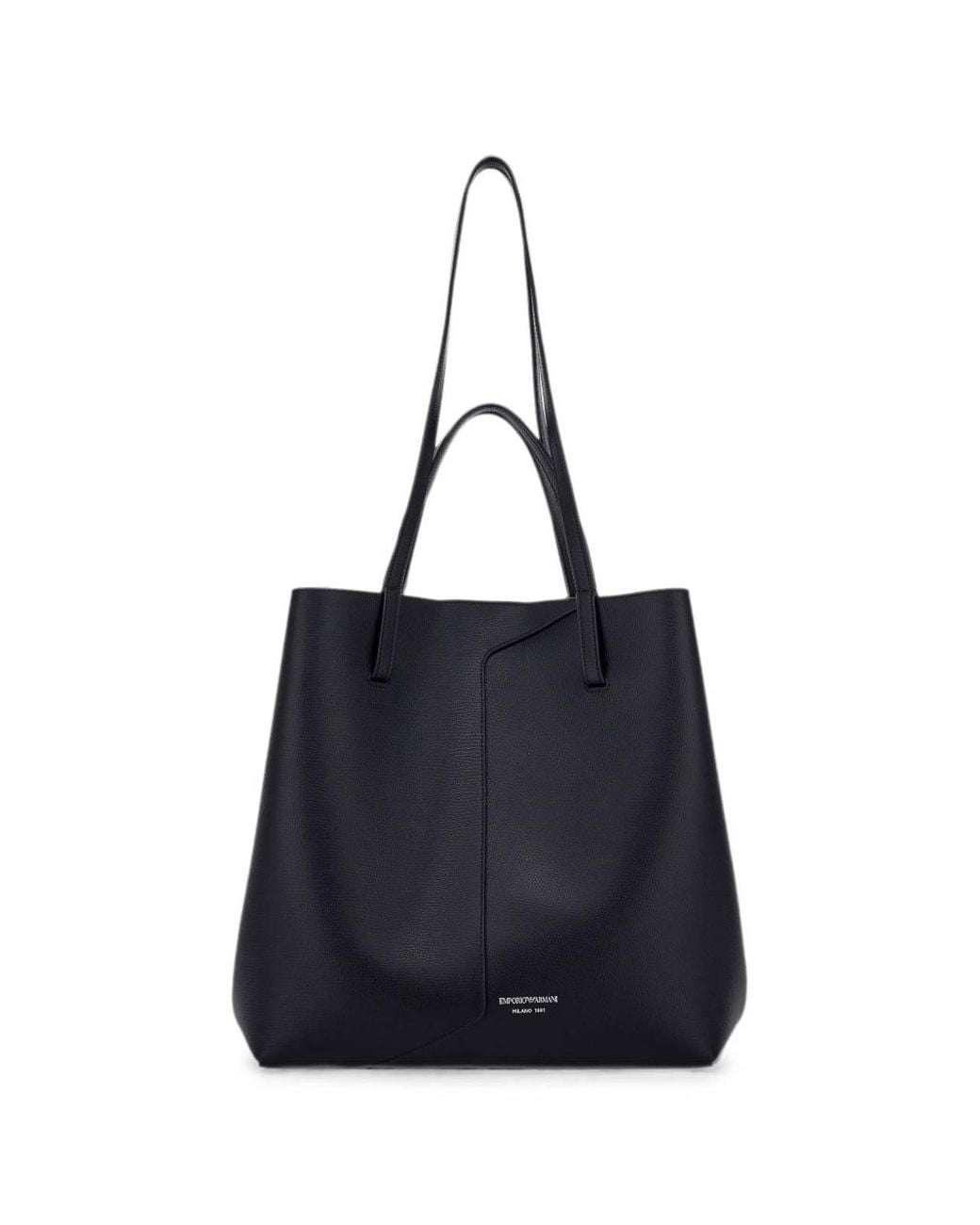 Emporio Armani Black Medium Leather Tote Bag