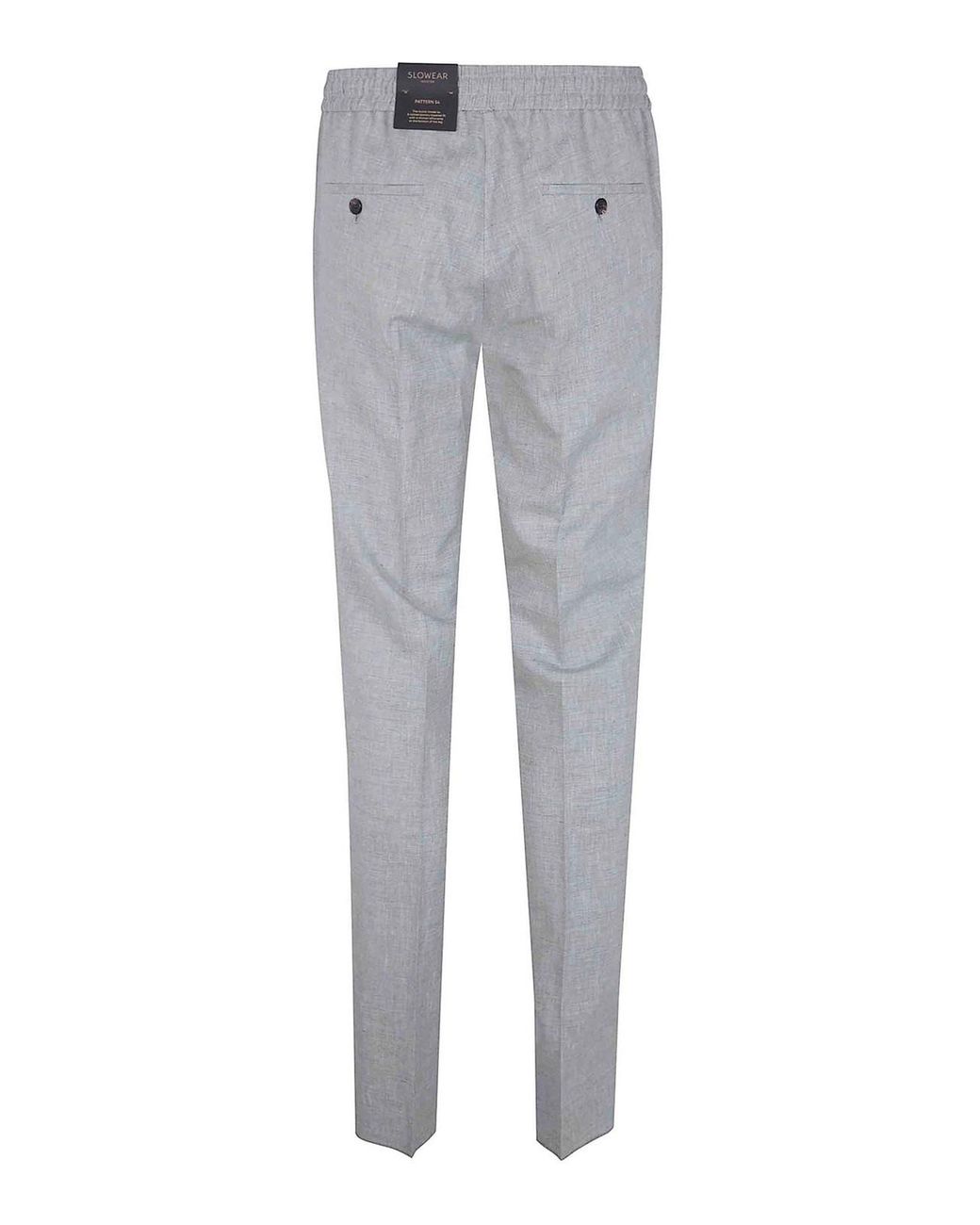 Incotex Gray Elastic Coulisse Waist Chino Trousers for men
