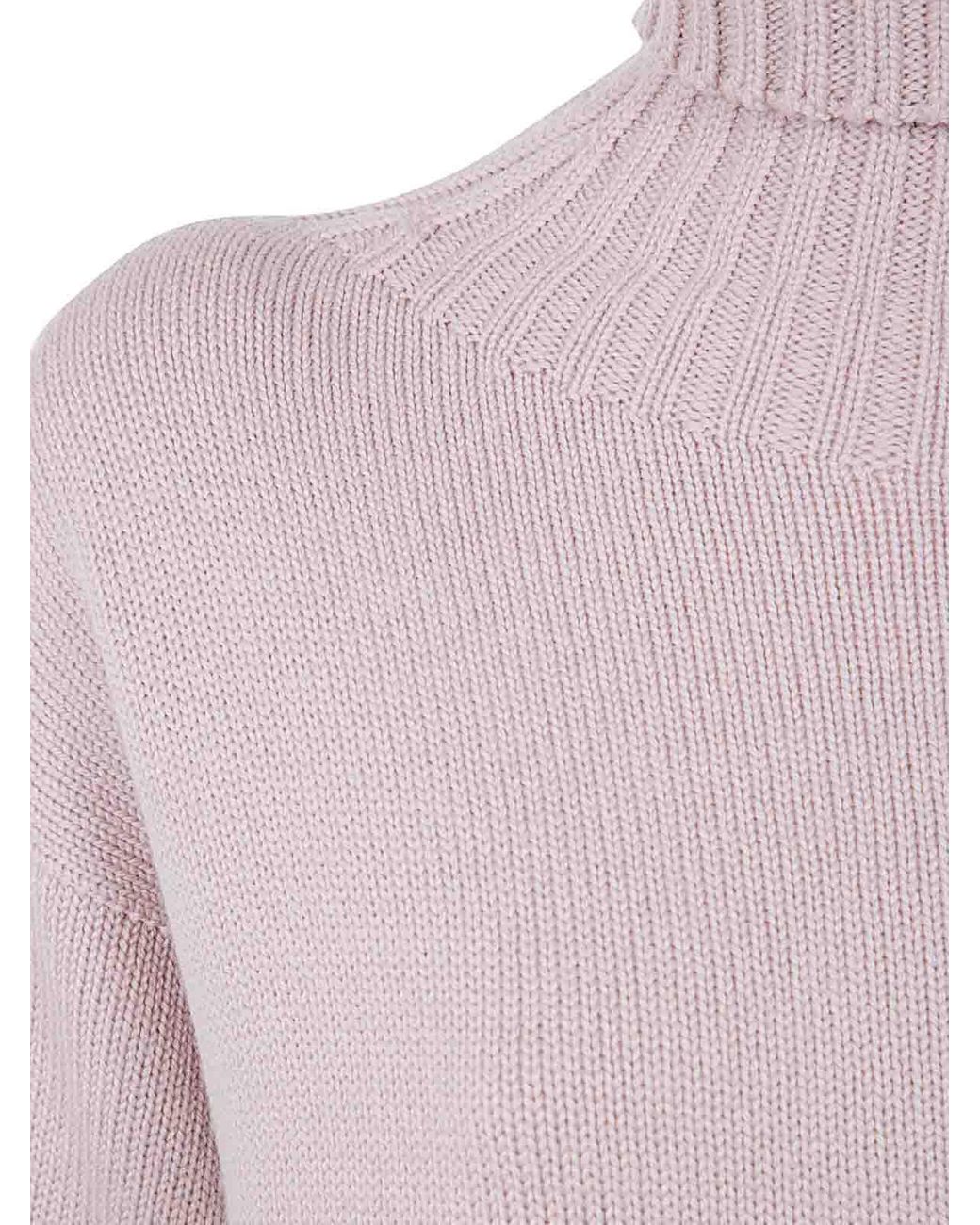 Drumohr Pink Long Sleeves Turtle Neck Oversized Sweater