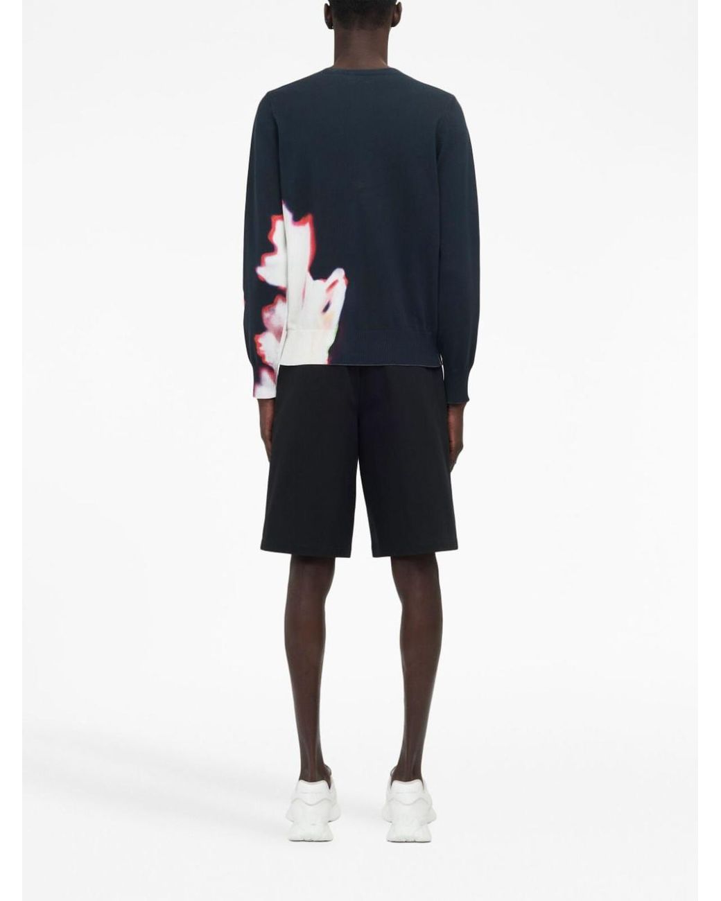 McQueen Blue Watercolour Print Sweater for men