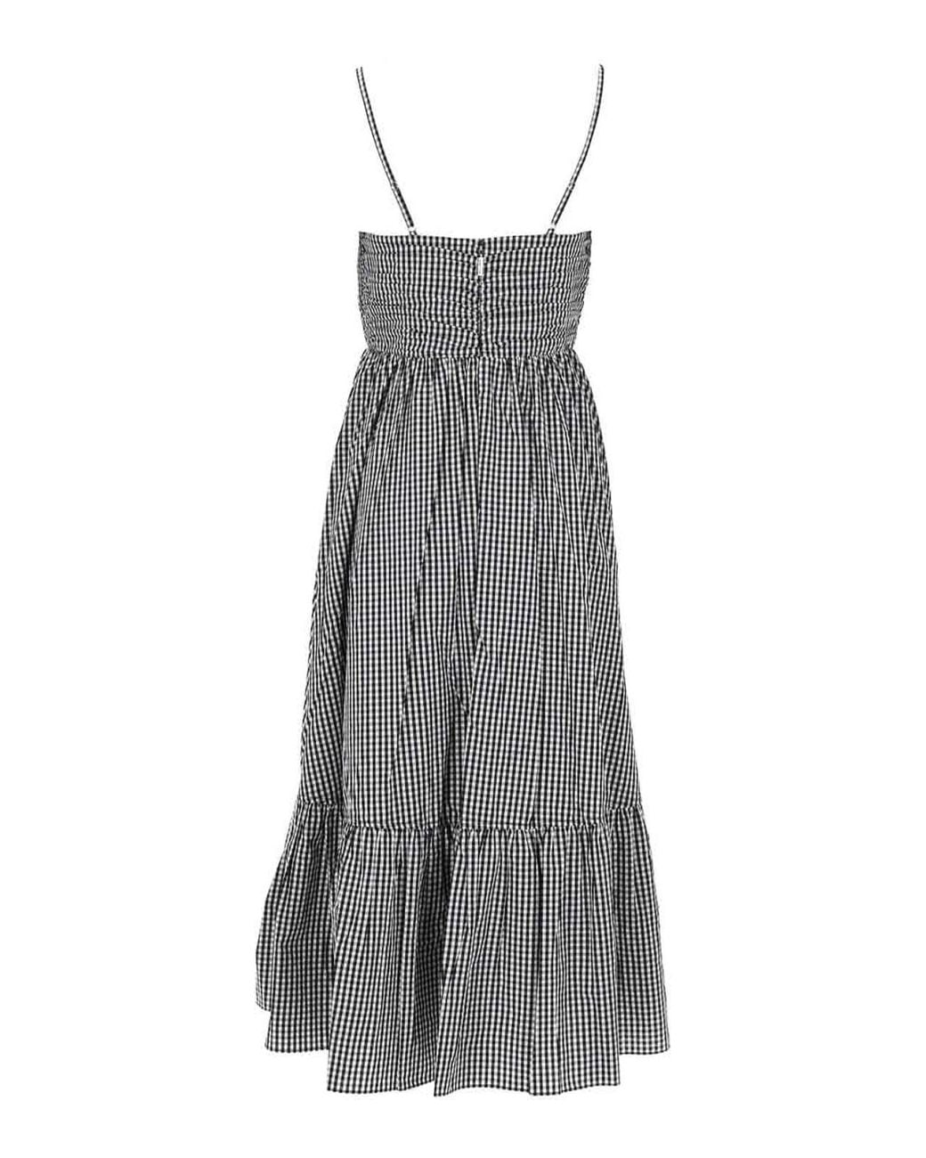 MICHAEL Michael Kors Gray Checkered Cotton Midi Dress