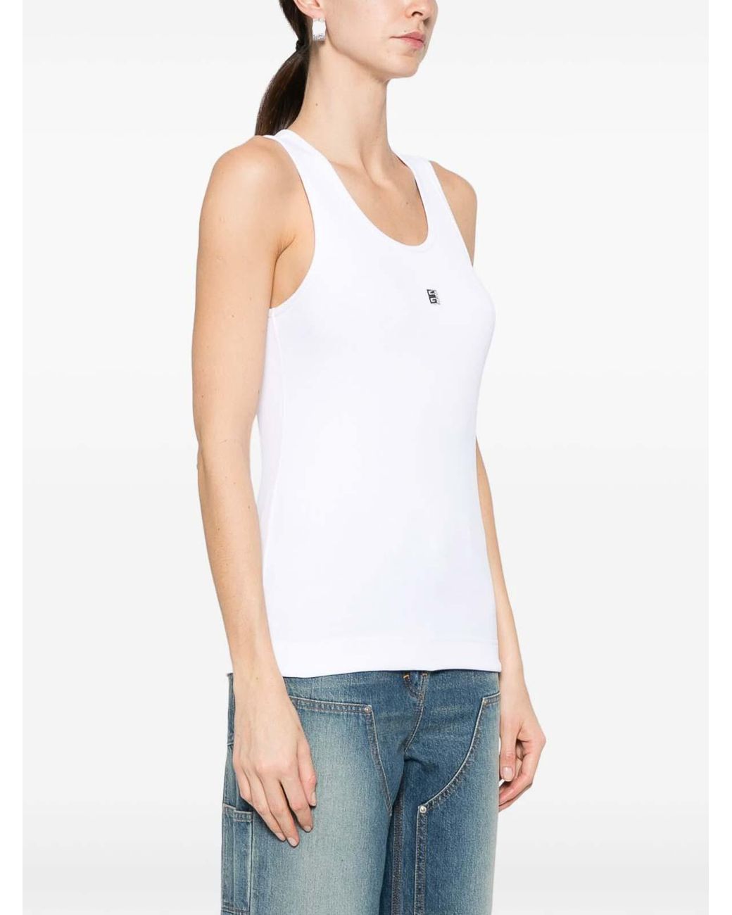 Givenchy White 4G Tank Top