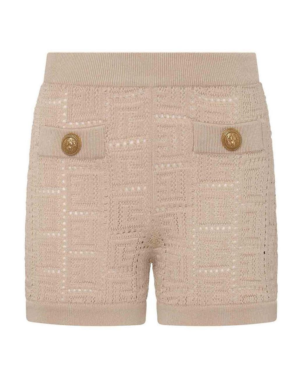 Balmain Natural Viscose Knitted Shorts