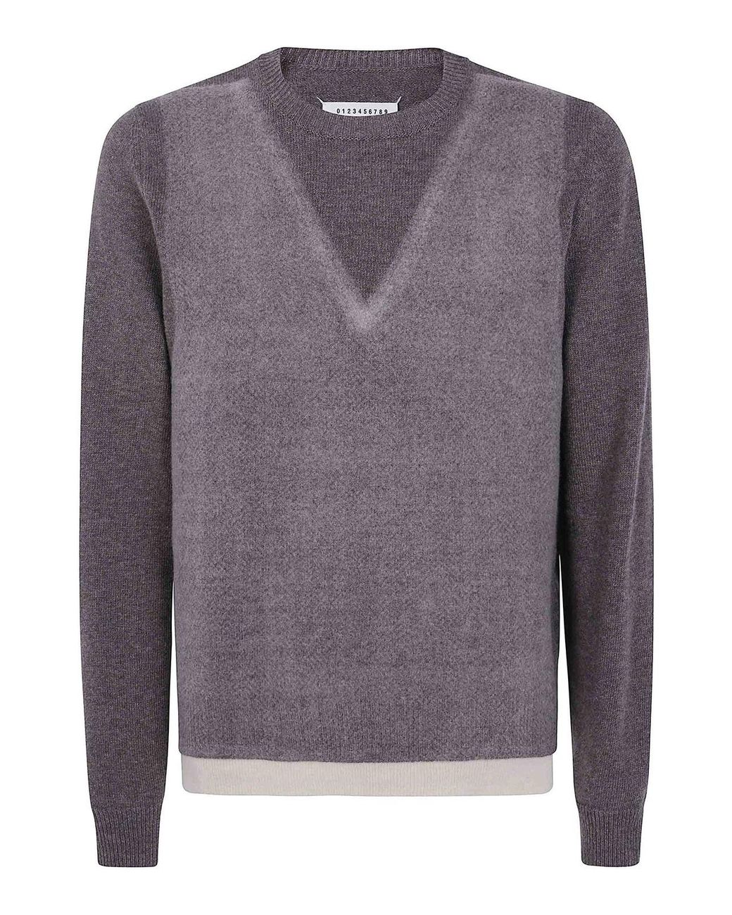Maison Margiela Gray Fused Knit Sweater for men