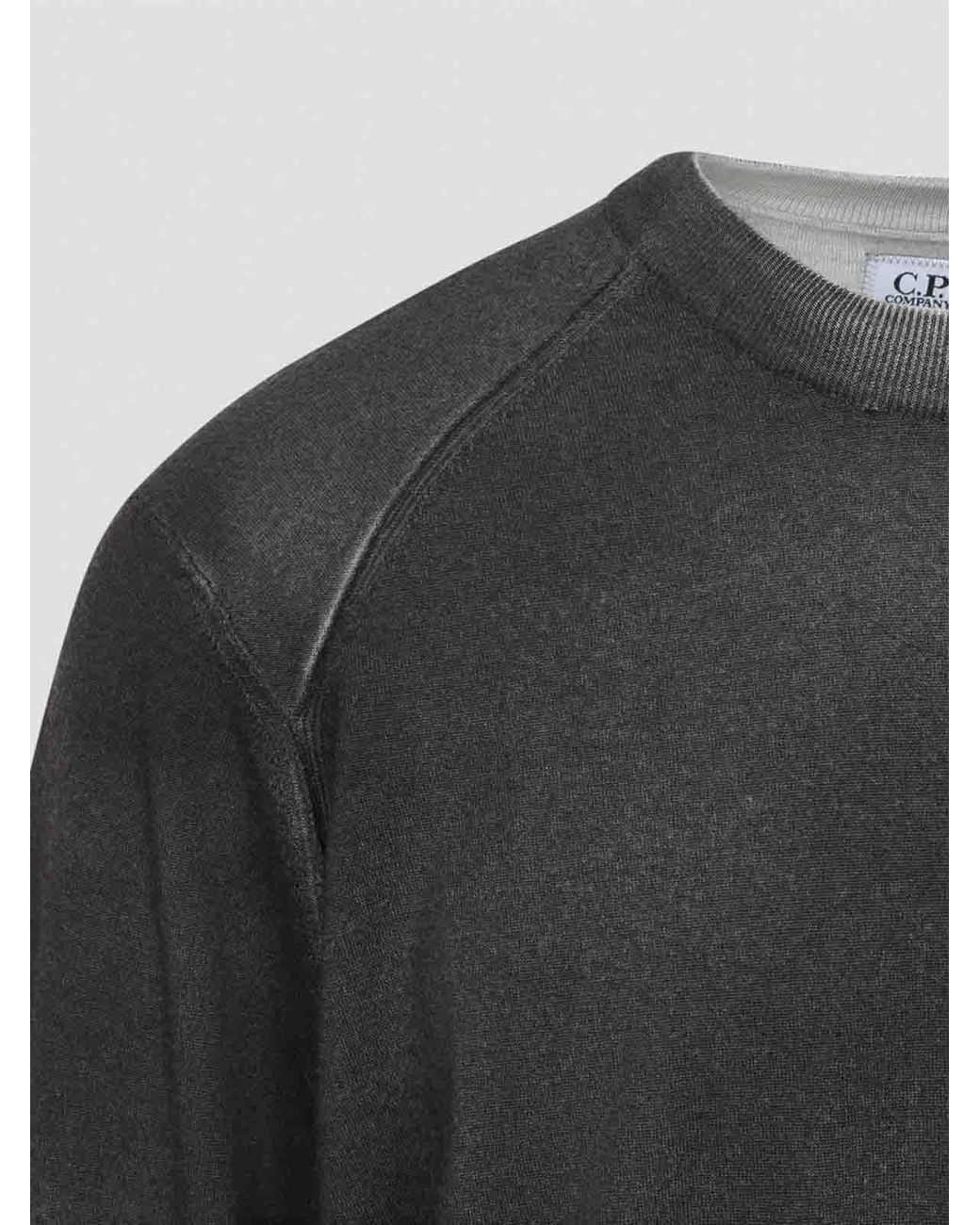C P Company Gray Cp Company Merino Wool Re-Colour Crewneck for men