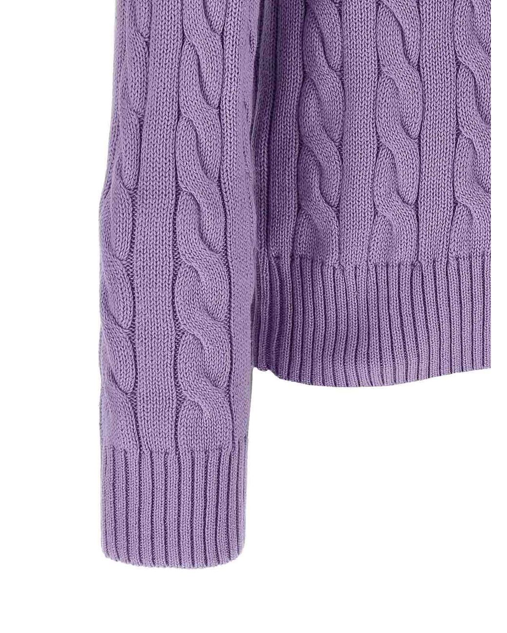 Polo Ralph Lauren Purple Cotton Braided Sweater for men