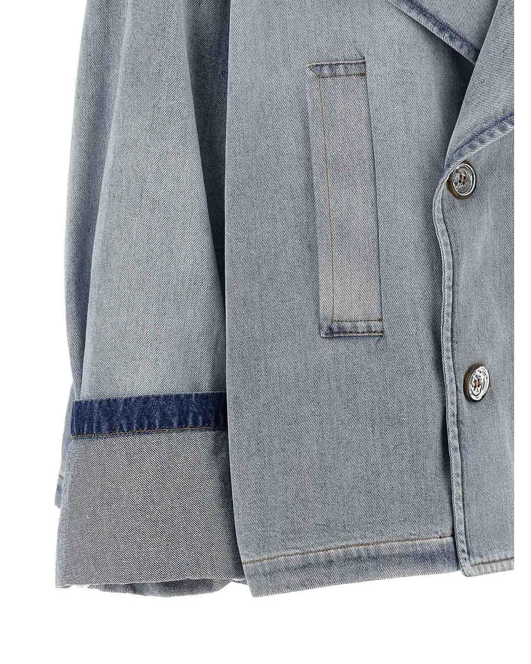MM6 by Maison Margiela Blue Double-Breasted Jacket