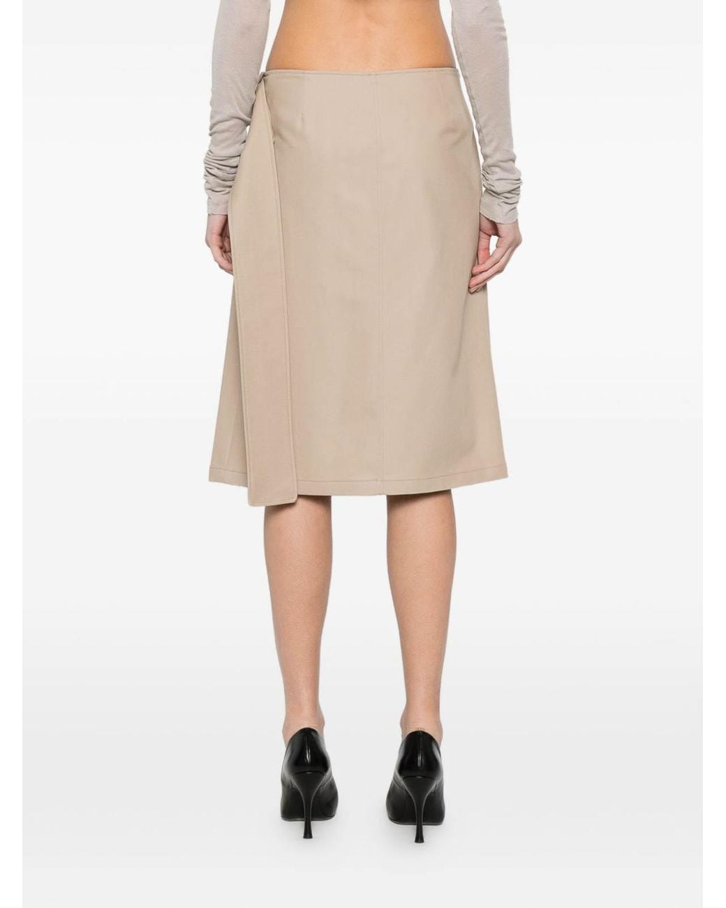 Courreges Natural Midi Skirt With Belt