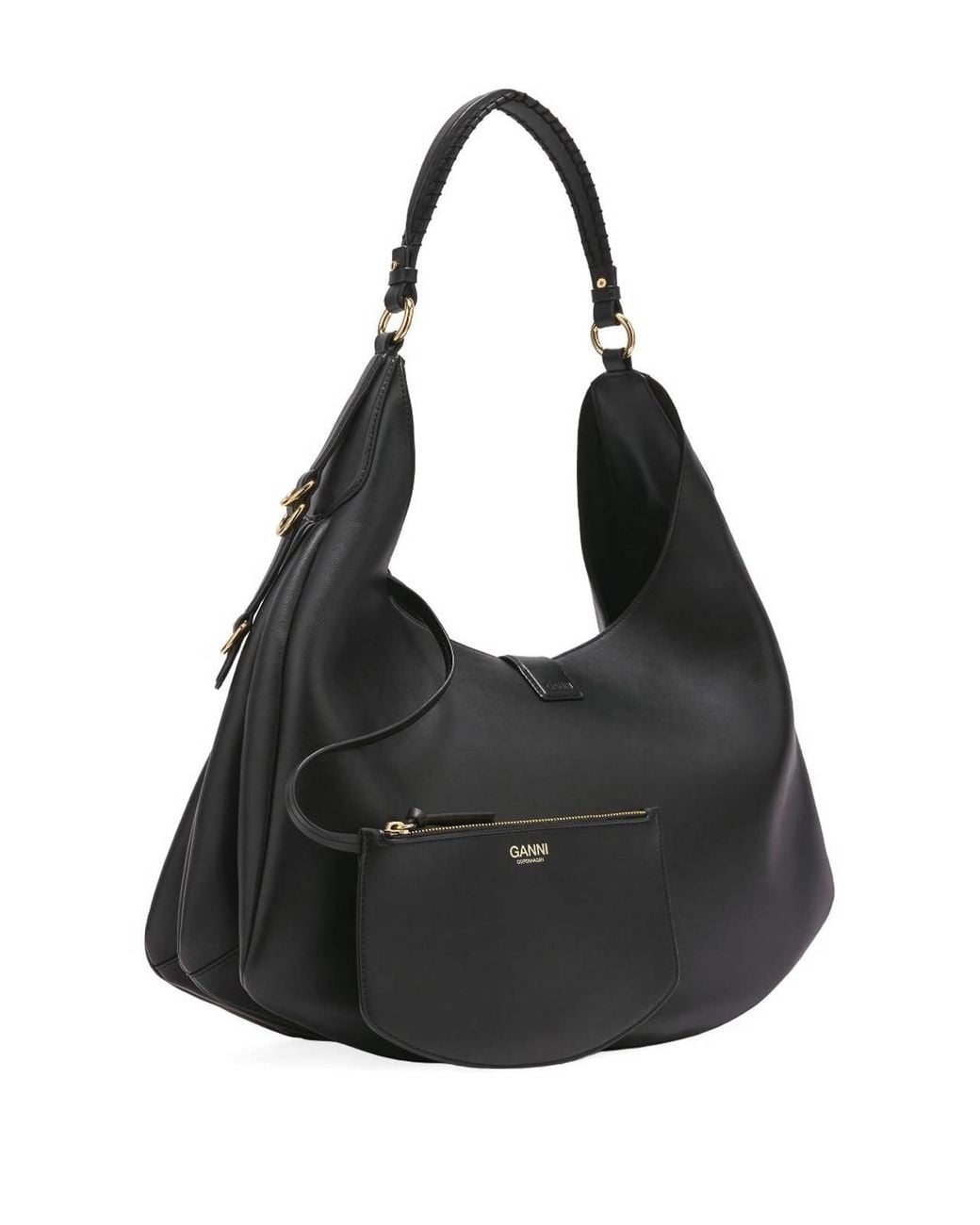 Ganni Black Kat Large Shoulder Bag