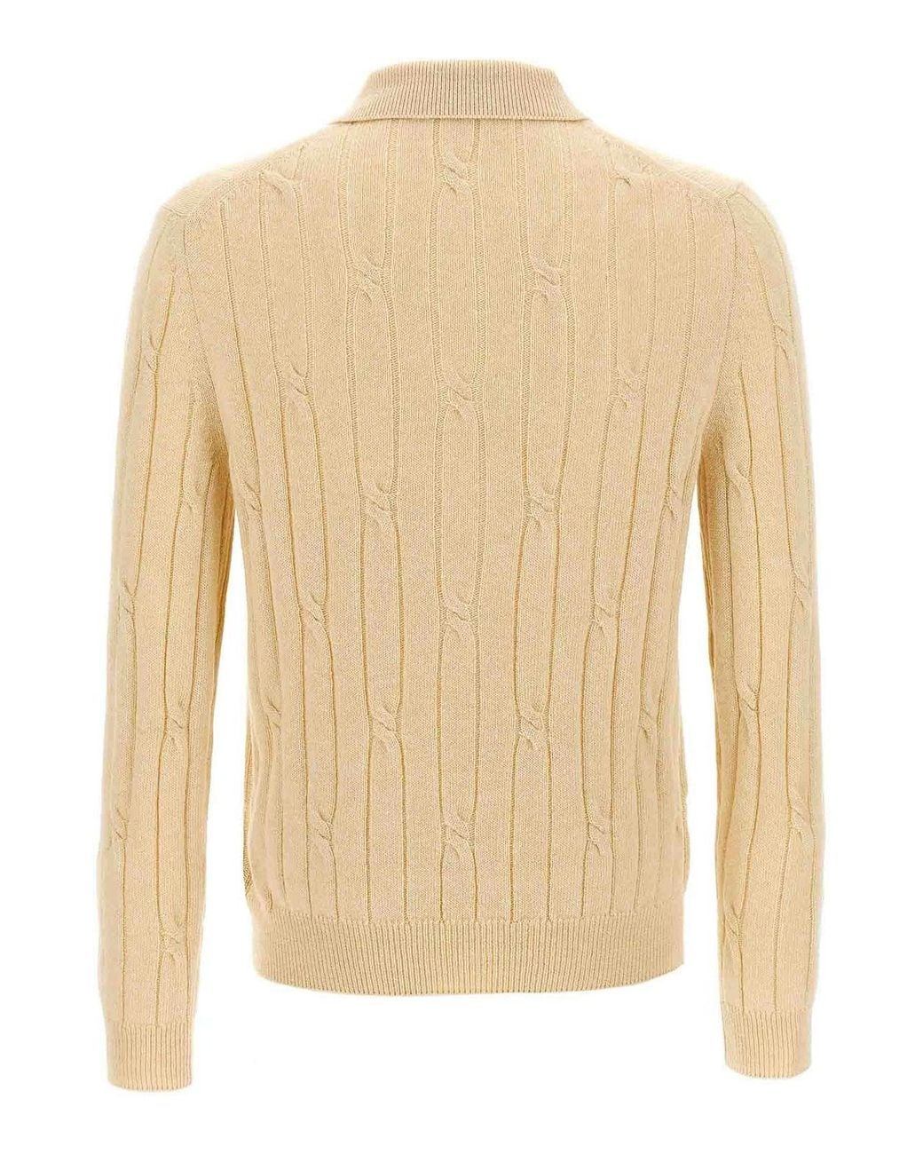 Zanone Natural Braided Wool Polo Shirt for men