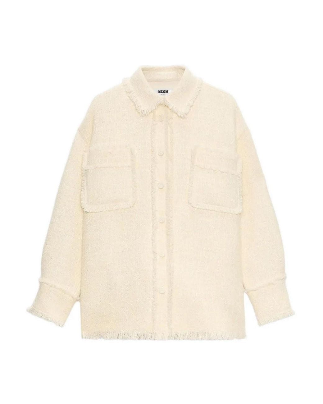 MSGM Natural Msgm Ivory Shirt Jacket