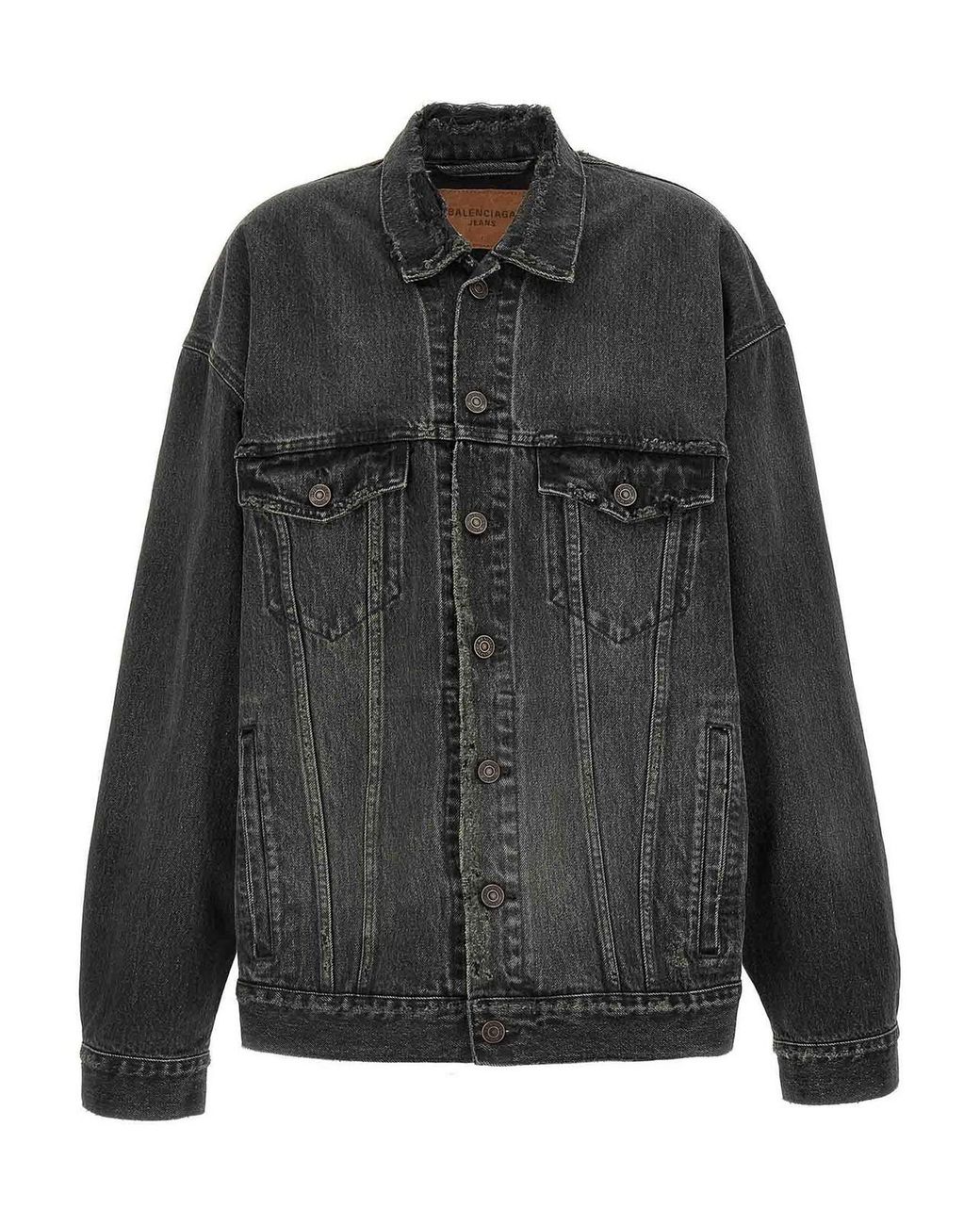 Balenciaga Black Denim Jacket With Used Effect