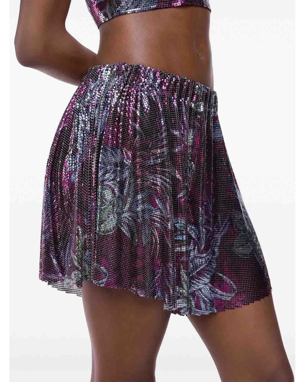 Rabanne Purple Shorts Wire Mesh