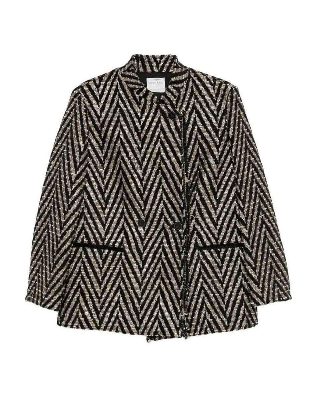Forte_forte Gray Chevron Oversized Jacket