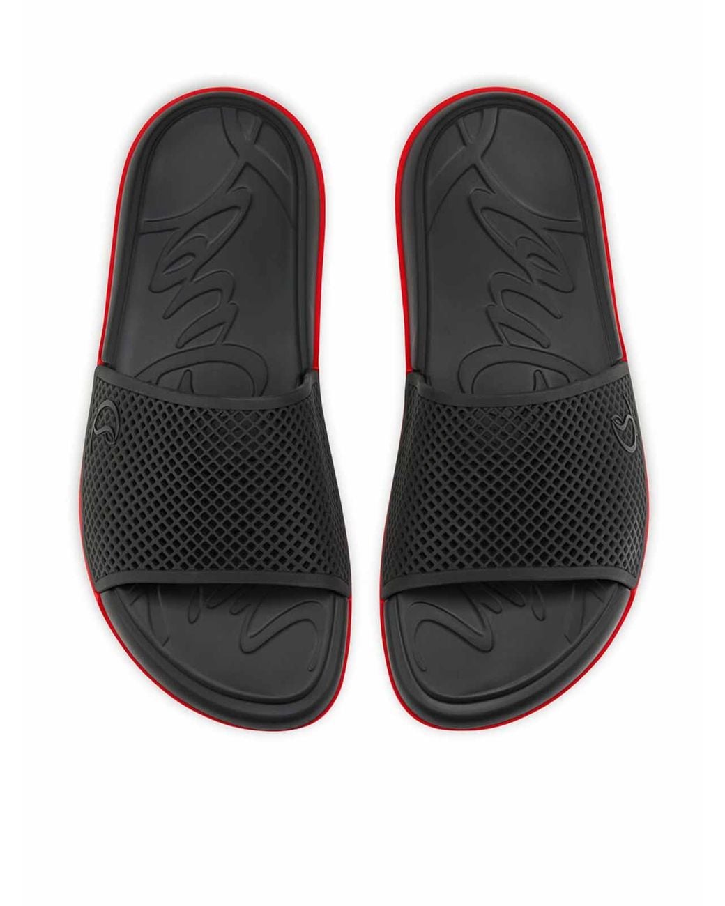 Christian Louboutin Red Easy Breezy Rubber Mules for men