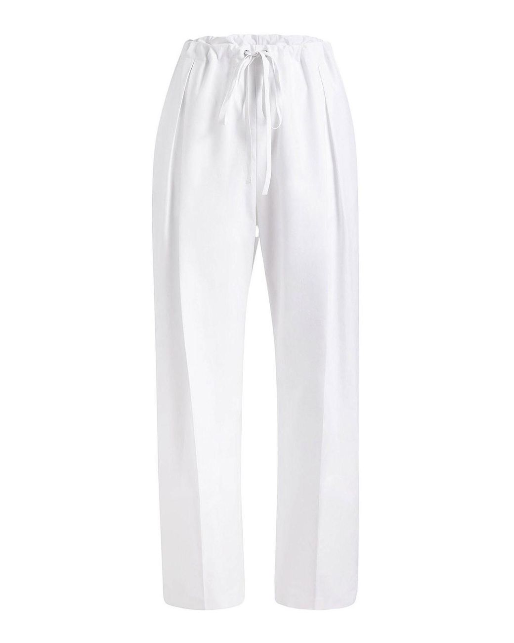 KHAITE Trenton Cotton Poplin Trousers in White | Lyst