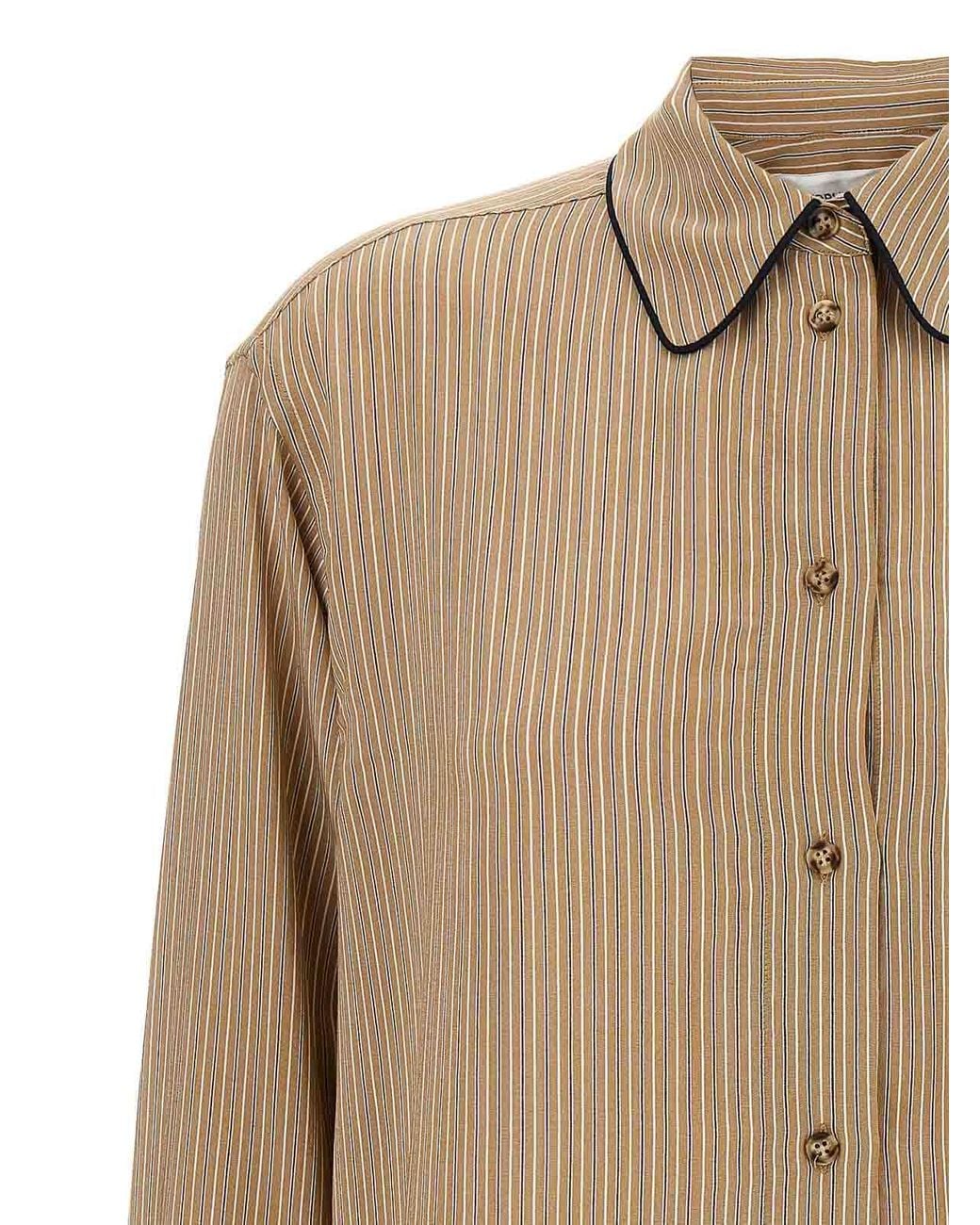 Victoria Beckham Natural Piping Detail Pyjama Shirt