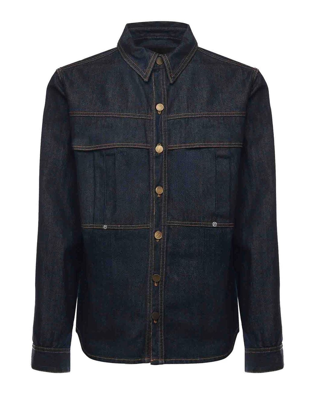 Giuliano Galiano Blue Matt Denim Shirt for men