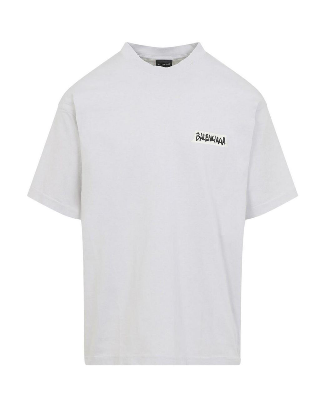 Balenciaga White Medium Fit T-Shirt for men