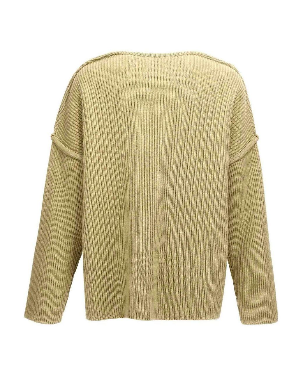 Jil Sander Natural Geometric Neckline Sweater for men